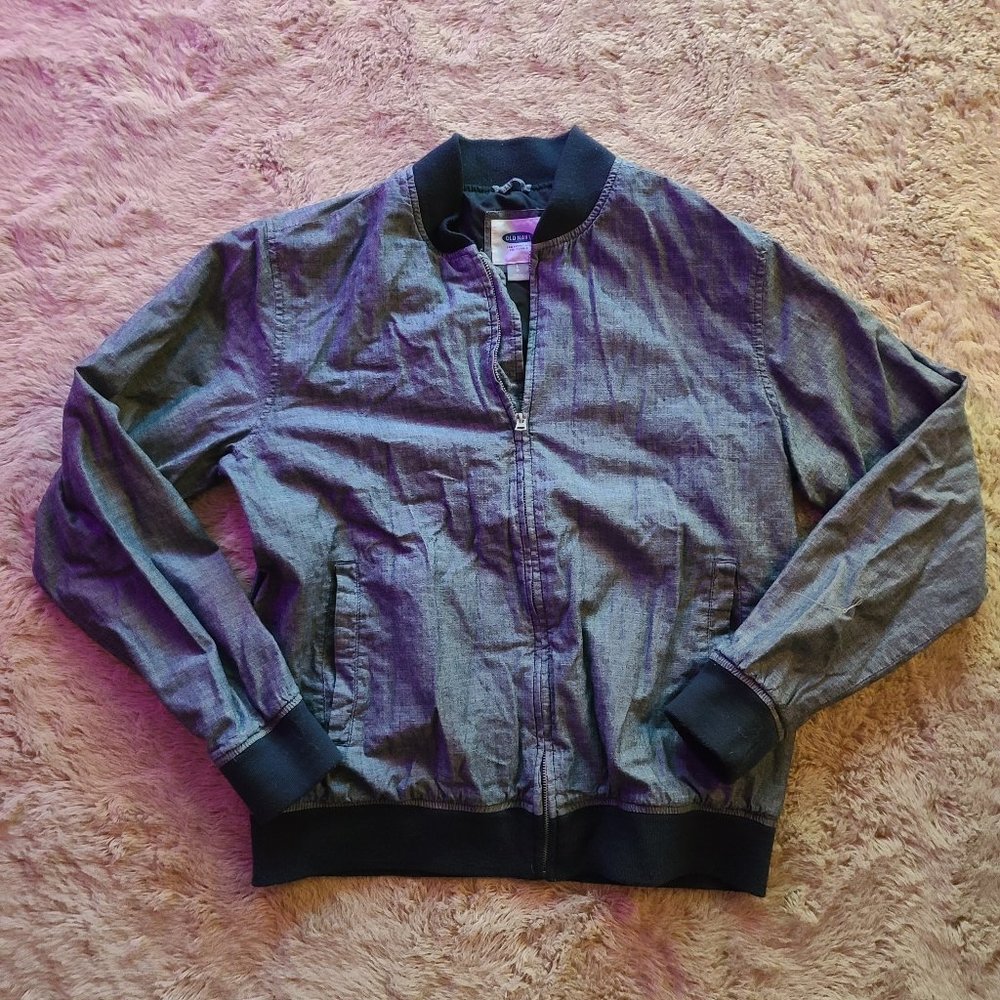 Old Navy chambray bomber jacket